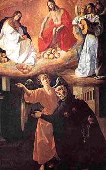 St. Afonso Rodriguez having a vision of Heave, by Zurbanan